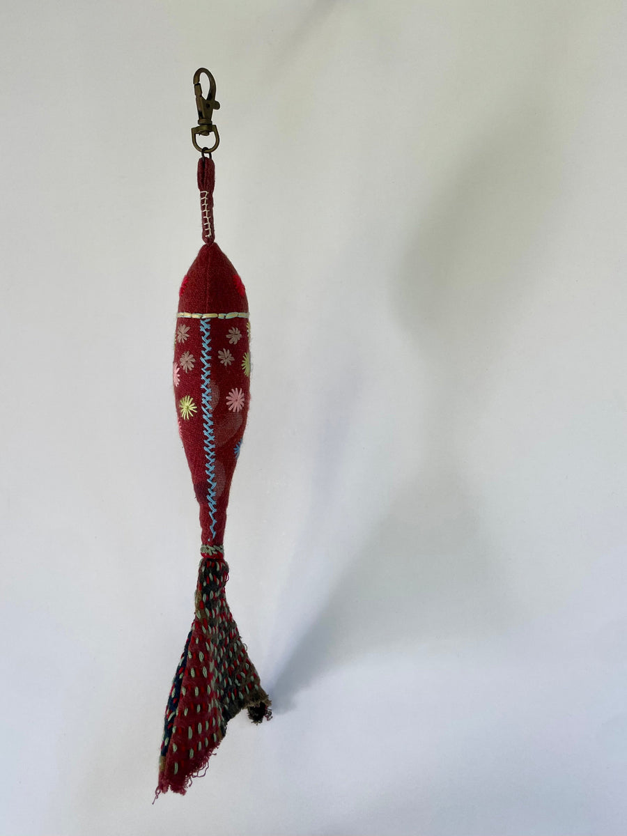 Embroidery Fish Key Chain - Marsala