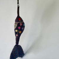 Embroidery Fish Key Chain - Grey