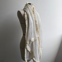 White fringed scarf