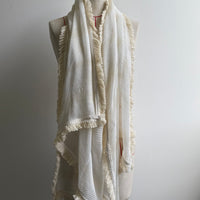 White fringed scarf