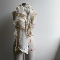 White fringed scarf