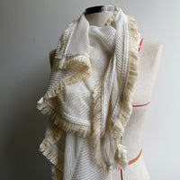 White fringed scarf