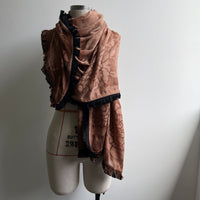 Floral fringed scarf