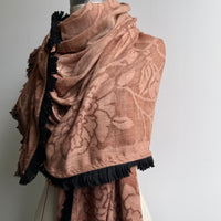 Floral fringed scarf