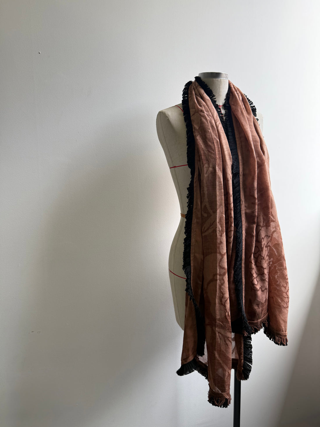 Floral fringed scarf