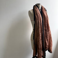 Floral fringed scarf