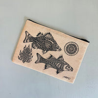 Fish & Coral - canvas zipper case