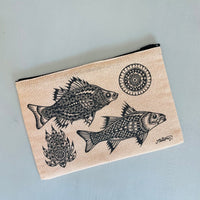 Fish & Coral - canvas zipper case