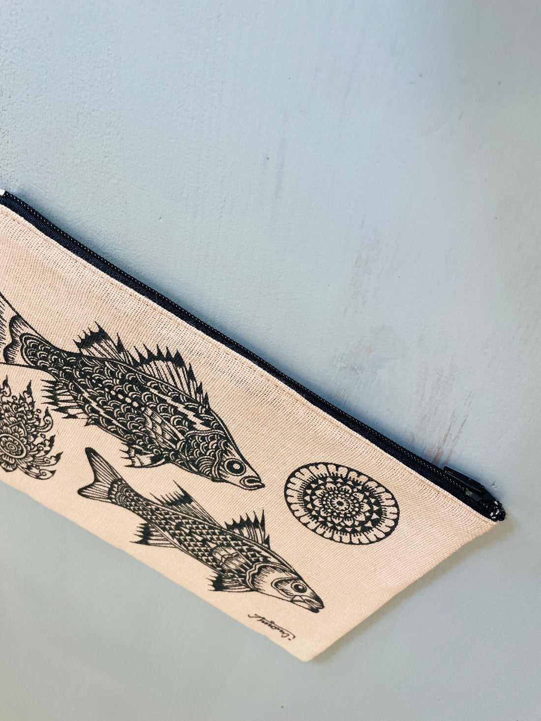 Fish & Coral - canvas zipper case