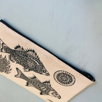 Fish & Coral - canvas zipper case