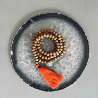 Wooden Beads Mala - Orange tassel