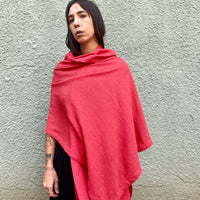 Waffle Shawl -  Scarlet Red