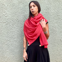 Waffle Shawl -  Scarlet Red