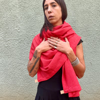 Waffle Shawl -  Scarlet Red