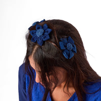 Indigo Flower Hair clip