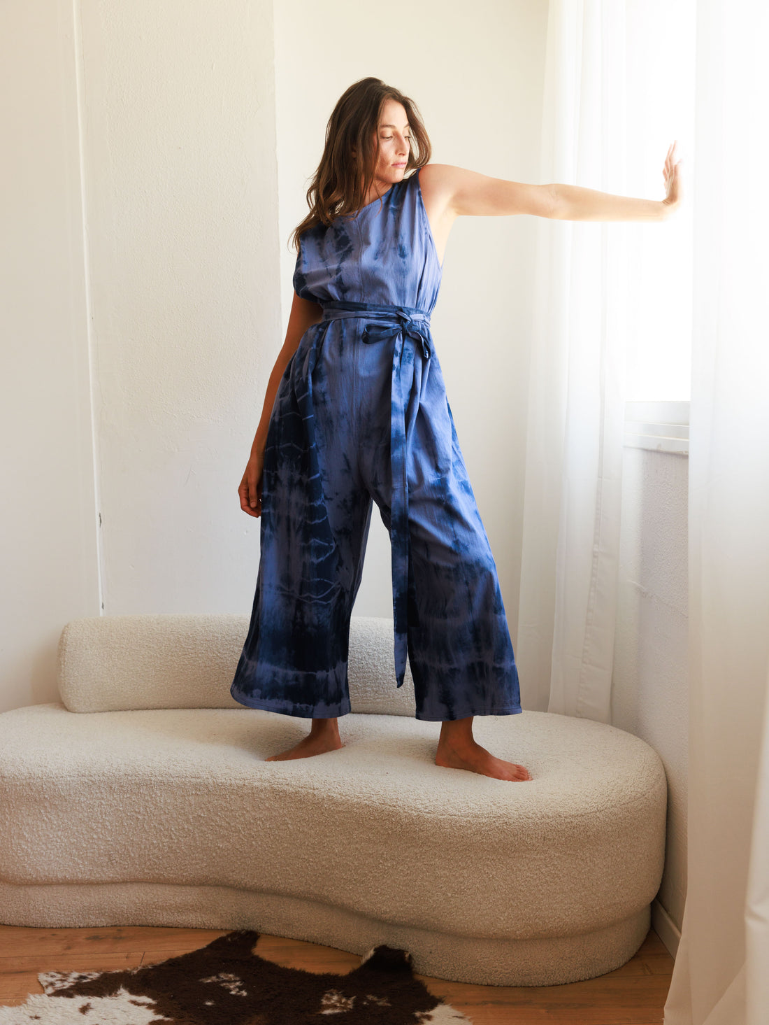 Blue baggy jumpsuit
