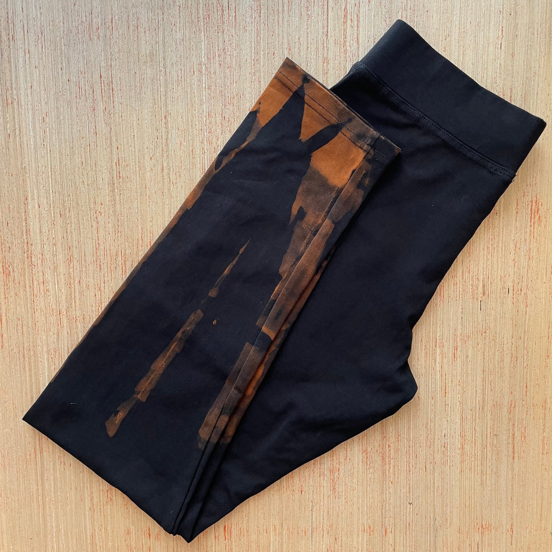 Tie Dye Yoga Leggings - Black & Rusty