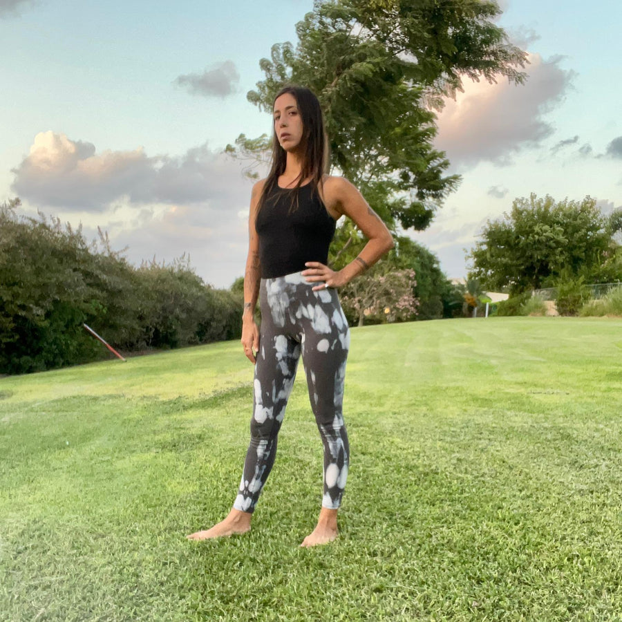 Tie Dye Yoga Leggings - Grey shades